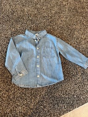 H&M Light Blue Denim Button-Down Shirt